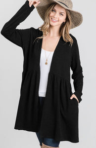 Black babydoll style business casual cardigan