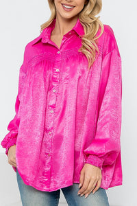 Pink silky holiday dress shirt