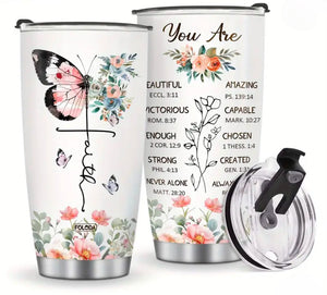 Faith Floral Christian Bible Verse 20oz tumbler