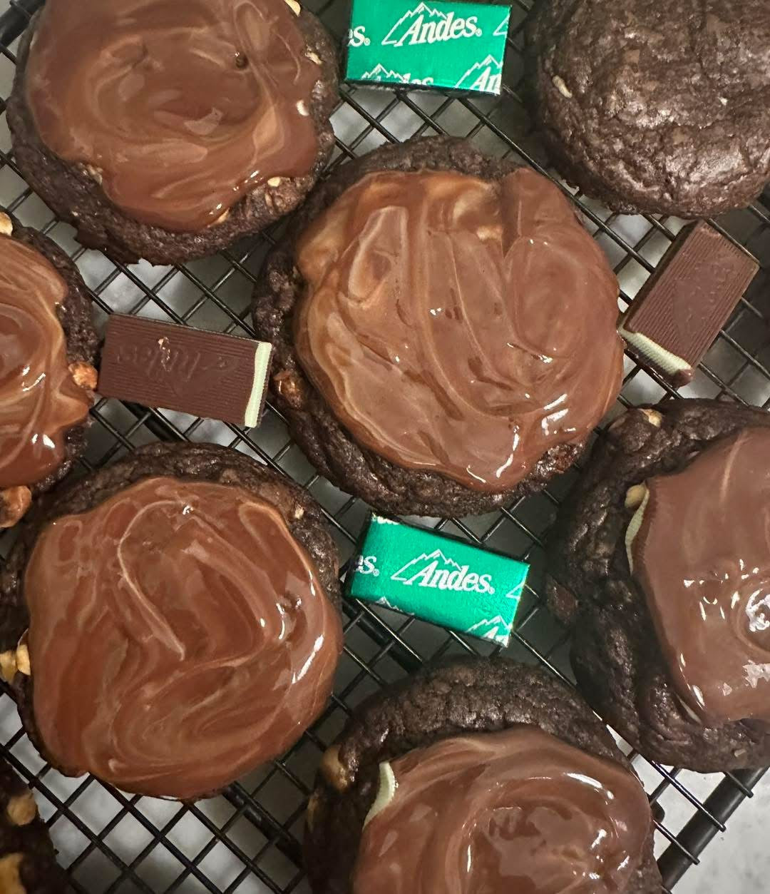 Chocolate Peppermint Crunch Cookies in a bag