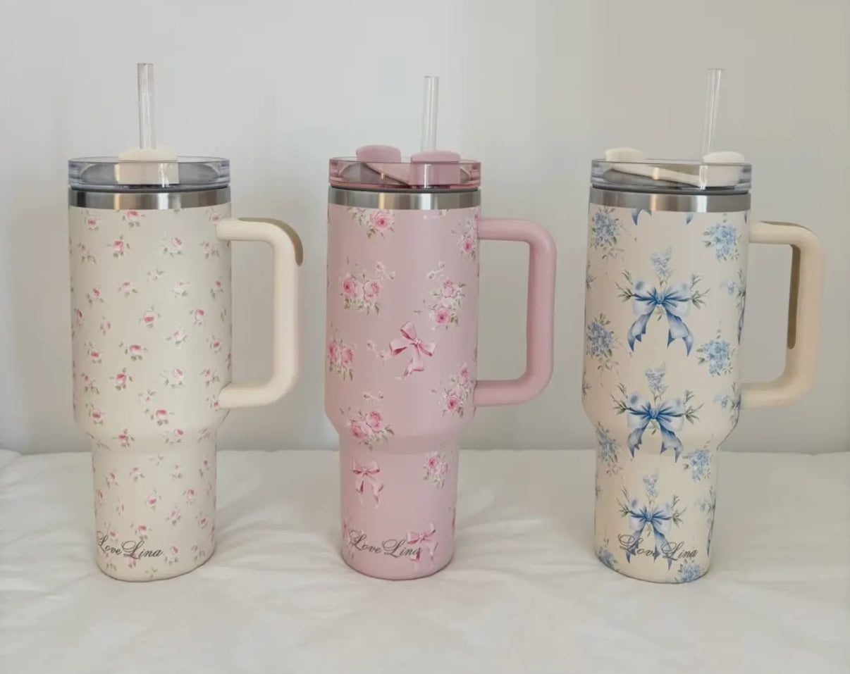 ✨CYBER MONDAY✨ Floral or bow tumbler 40oz
