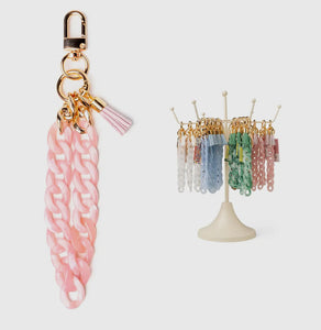 Crush swirled acrylic chain tassel keychain wristlet