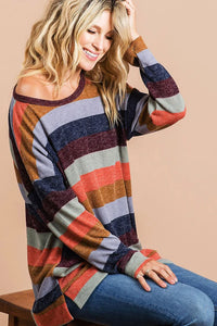 Bibi fall striped tunic layering top