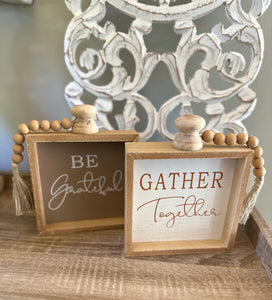 Be Grateful / Gather Together fall block decor