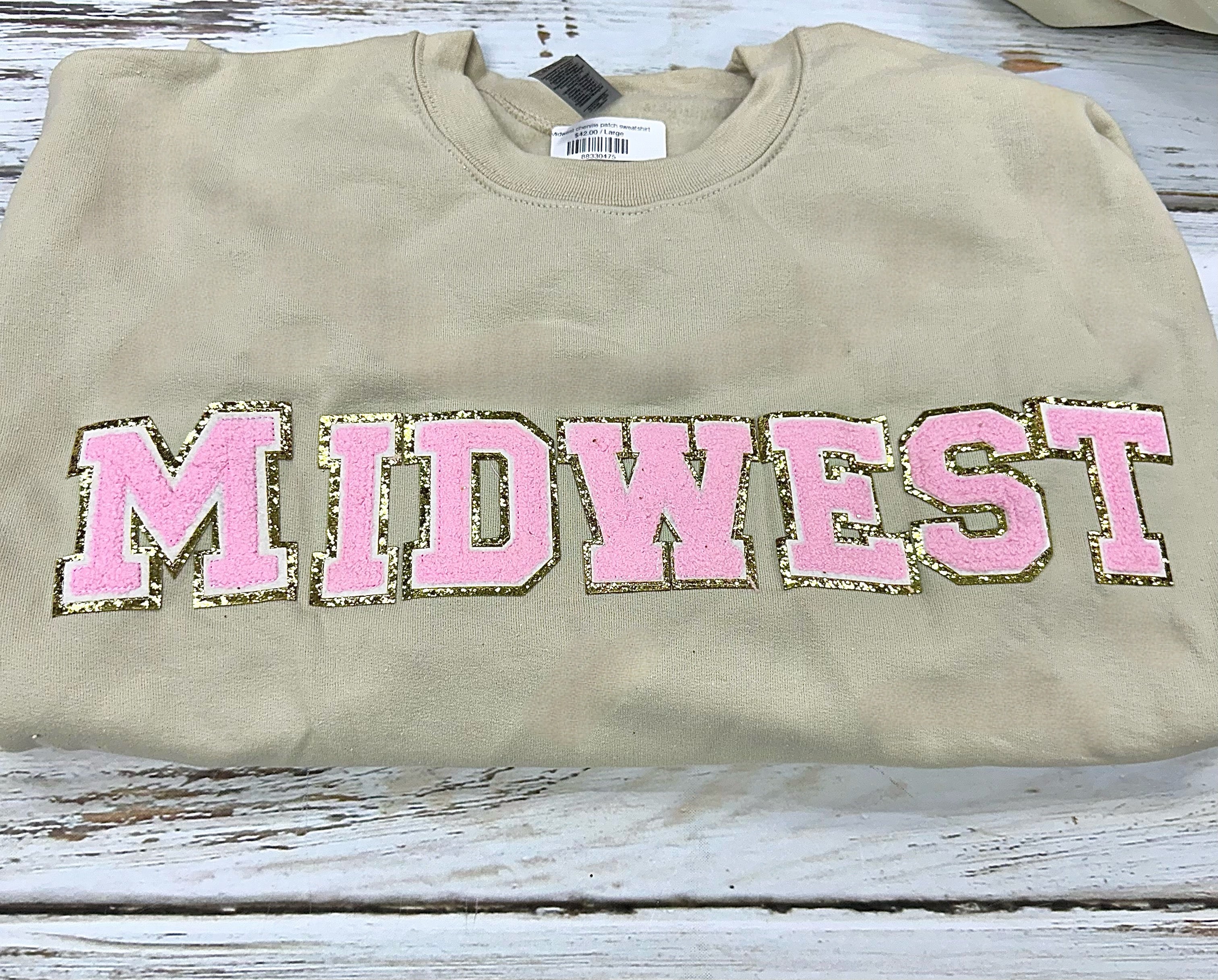 Midwest chenille patch sweatshirt
