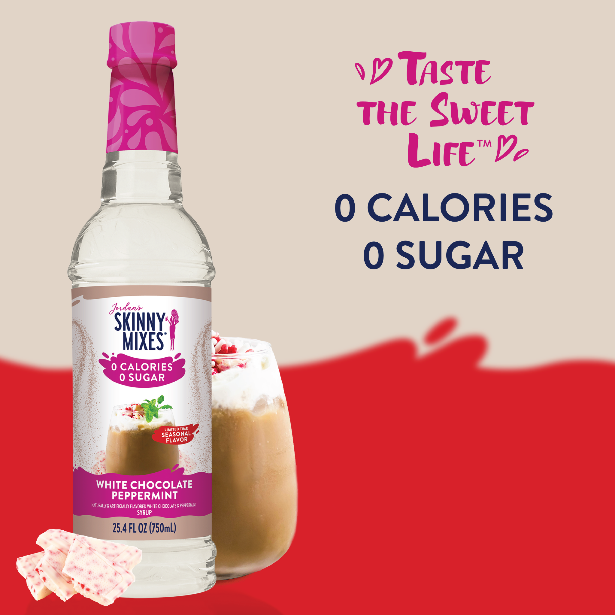 Jordan's Skinny Mixes Sugar Free White Chocolate Peppermint Syrup