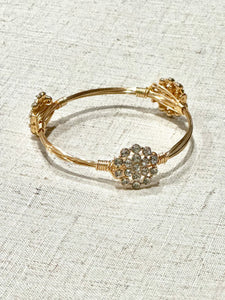 Handmade gold stack layering bracelet rhinestone burst