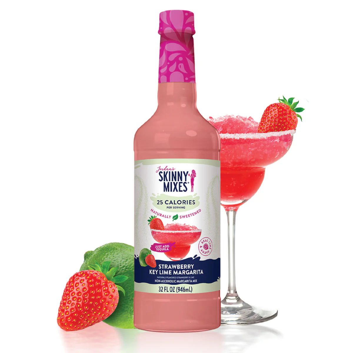 Jordan's Skinny Syrups Natural Strawberry Key Lime Margarita Sugar Free Syrup Drink Mix