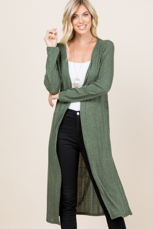 ✨CYBER MONDAY✨ Olive ribbed cardigan duster