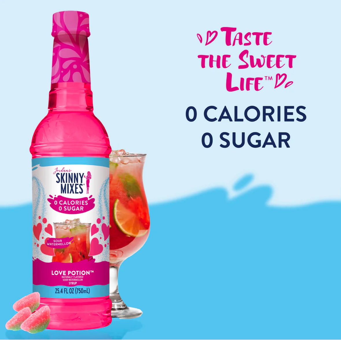 NEW! Jordan's Skinny Syrups Sour Love Potion Sugar Free Drink Syrup Mix