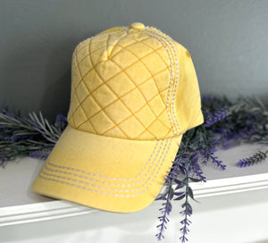 Olive & Pique yellow quilted hat