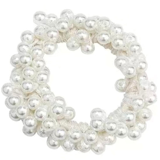 White pearl hair tie