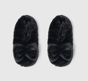 Hello Mello Cuddlers bow heated slippers