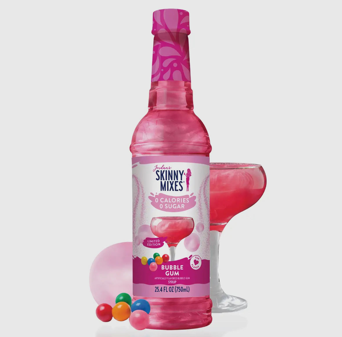 Jordan's Skinny Syrups Bubble Gum Sugar Free Drink Syrup Mix