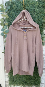 Light brown ribbed hoodie Reg & Plus Size