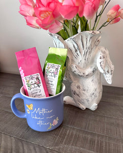 Mother's Day Periwinkle butterfly, flower "Mother Like No Other" coffee mug