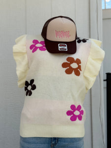 Bibi Floral short sleeve sweater