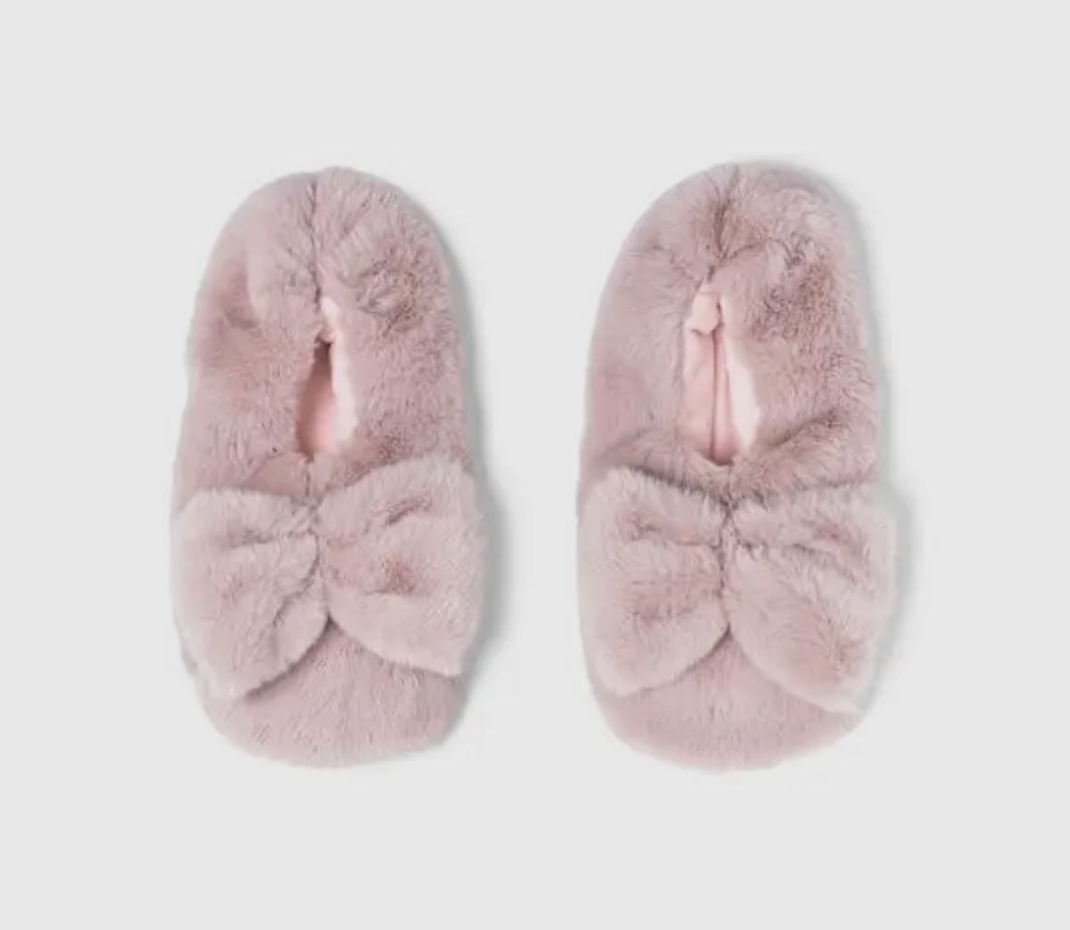 Hello Mello Cuddlers bow heated slippers