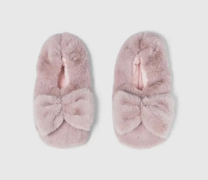 Hello Mello Cuddlers bow heated slippers