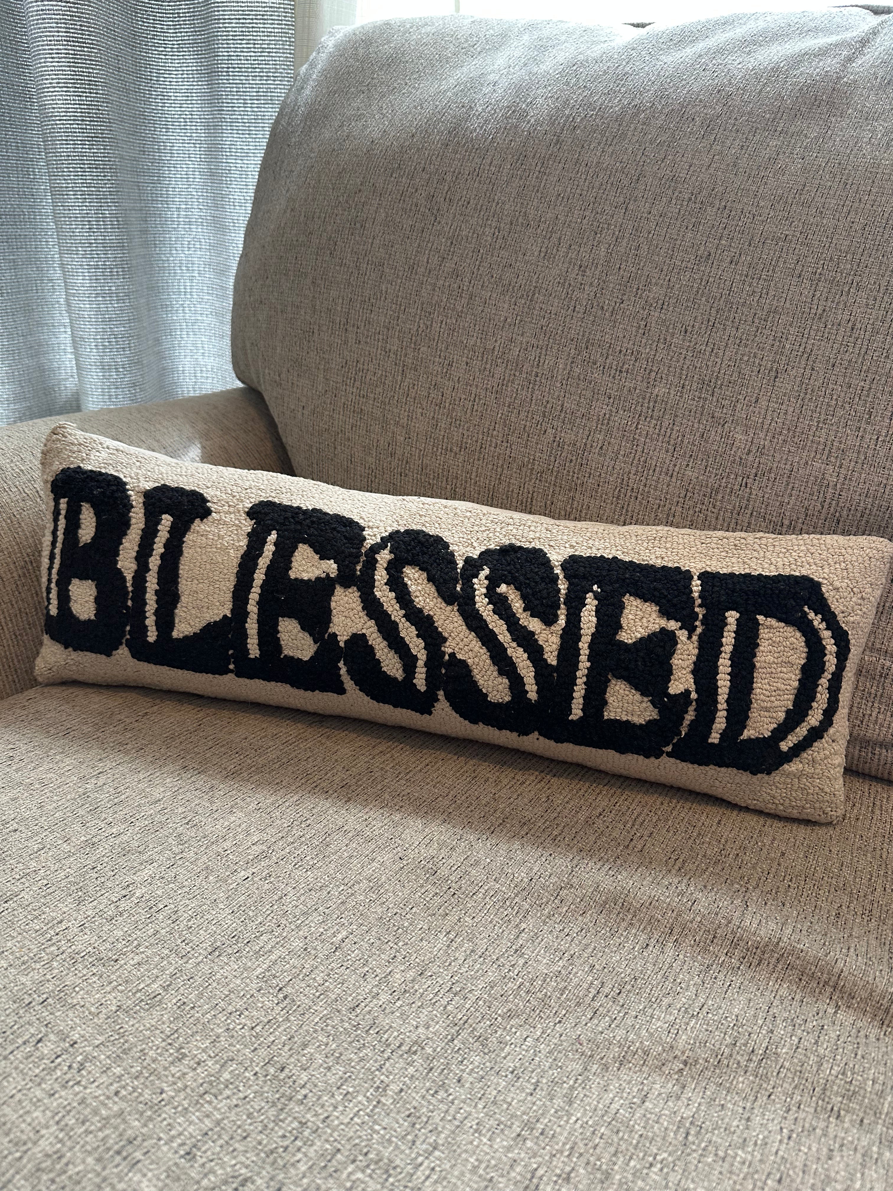 Family or Blessed throw pillow