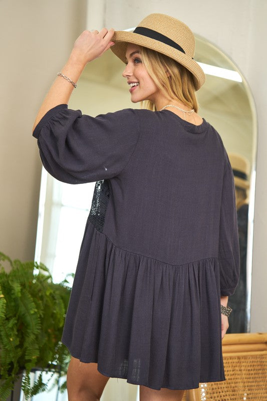 Navy lace kimono cardigan