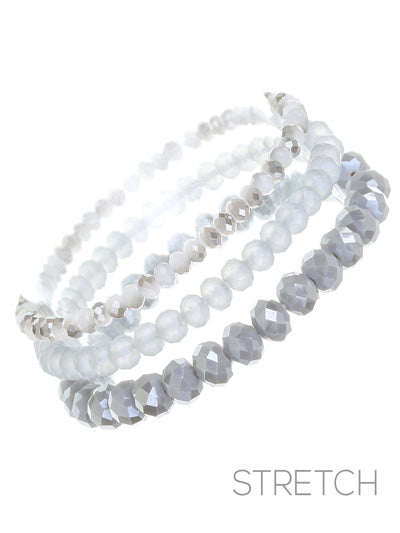 Layering stretch bead bracelet set