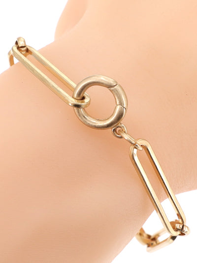 Link chain bracelet silver or gold
