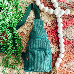 Corduroy spring color sling crossbody bags