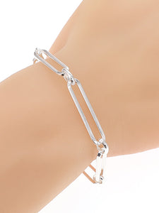 Link chain bracelet silver or gold