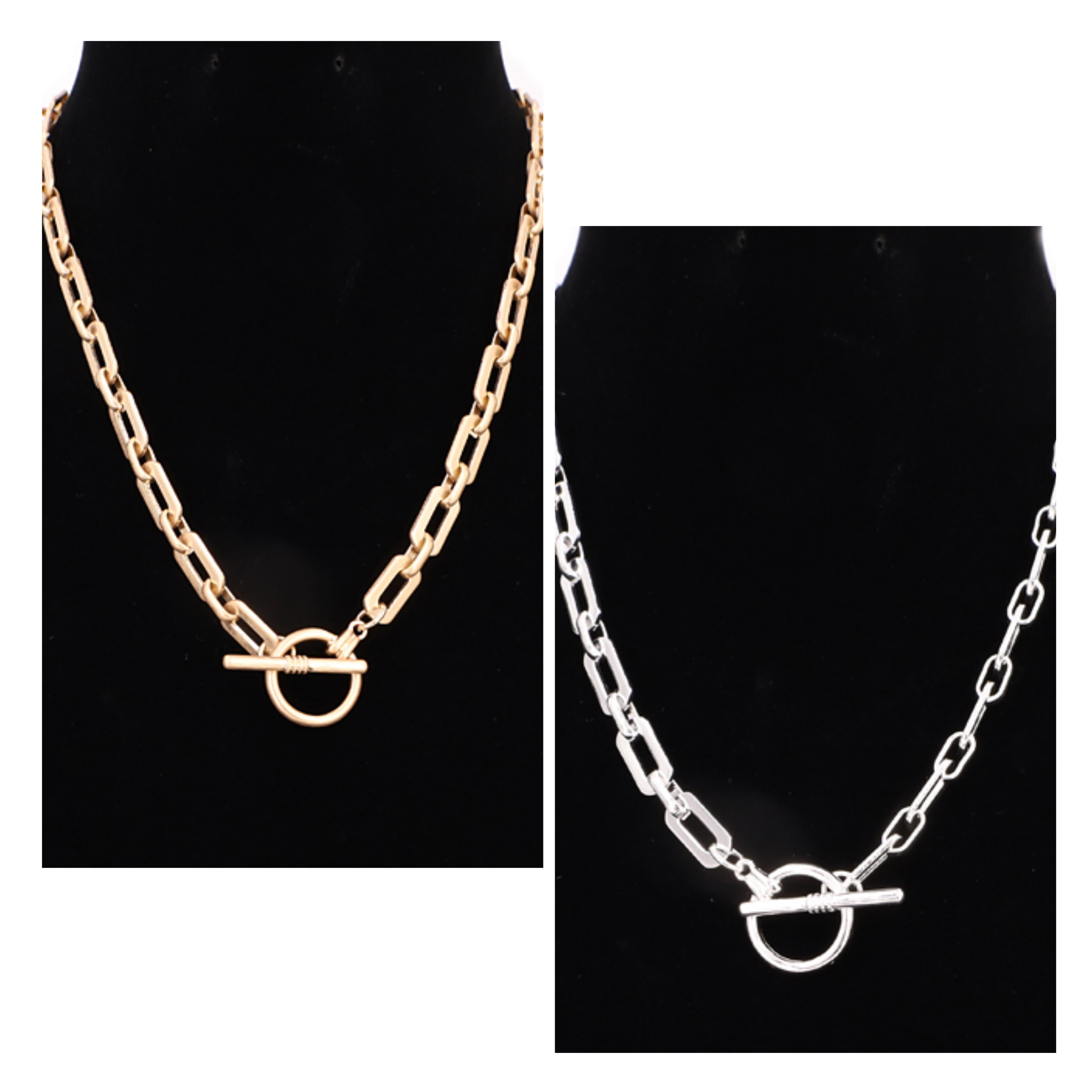 Link chain necklace gold or silver