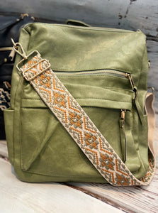 Boho guitar strap backpack handbag