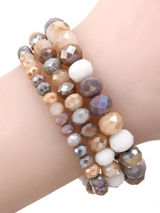 Layering stretch bead bracelet set