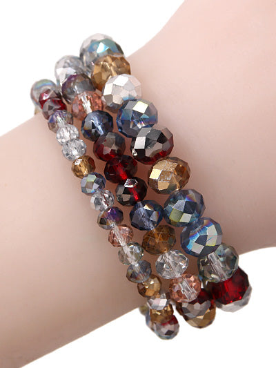 Layering stretch bead bracelet set