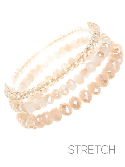 Layering stretch bead bracelet set