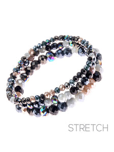 Layering stretch bead bracelet set