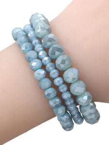 Layering stretch bead bracelet set