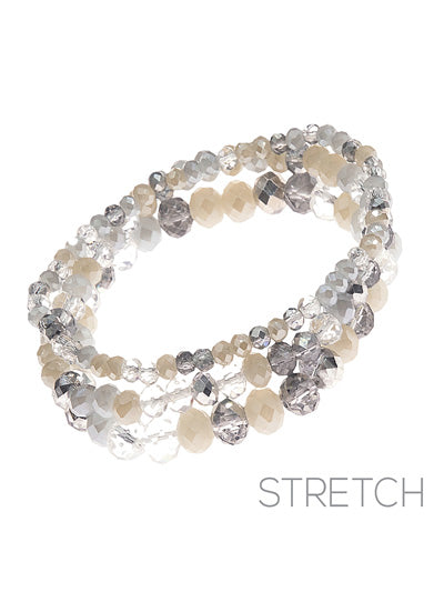 Layering stretch bead bracelet set