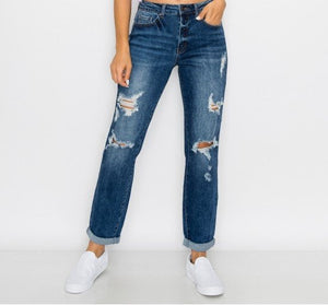 Wax Jeans dark denim Boyfriend Jeans