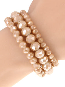 Layering stretch bead bracelet set