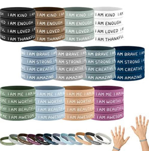 Motivational inspirational rubber bracelets