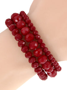 Layering stretch bead bracelet set