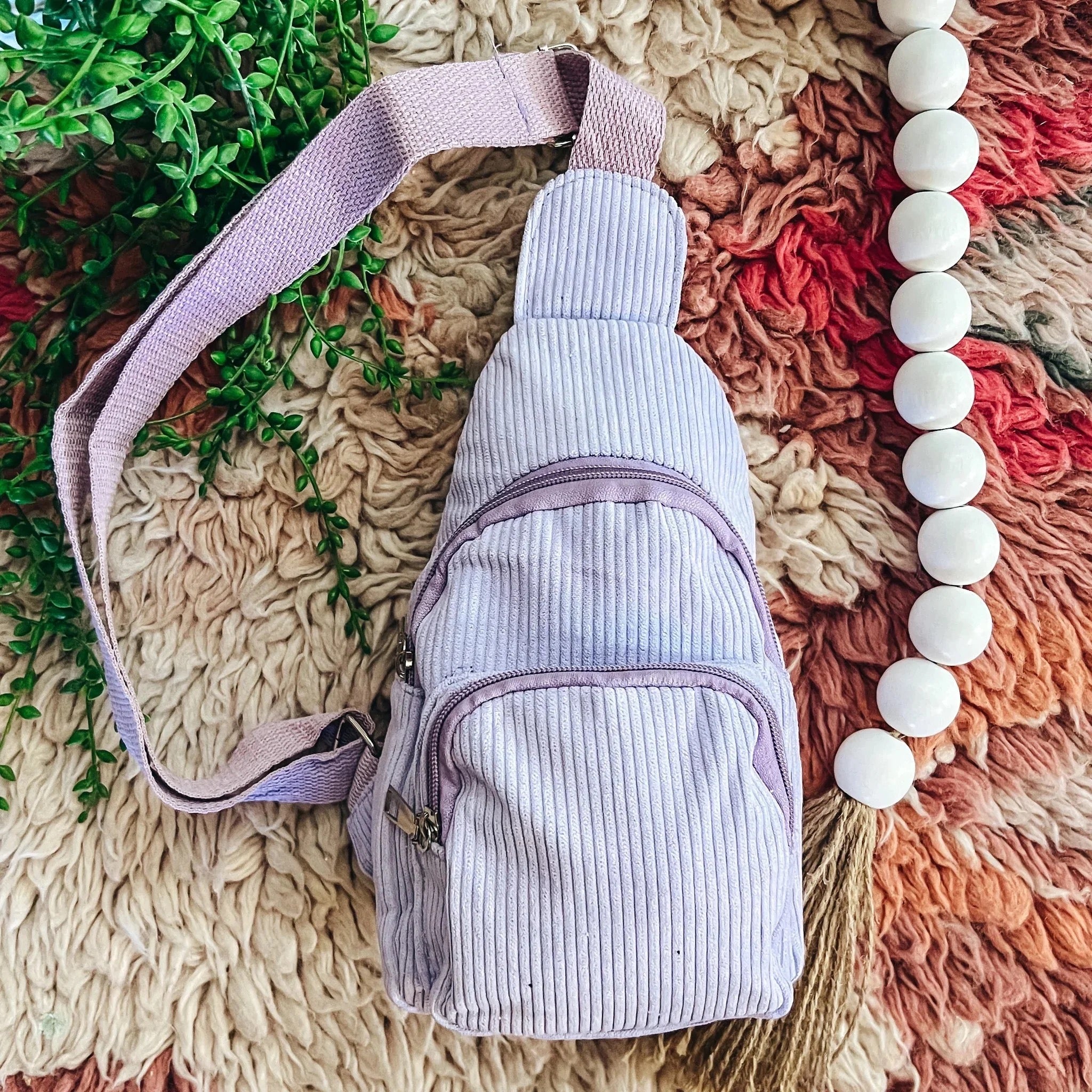 Corduroy spring color sling crossbody bags